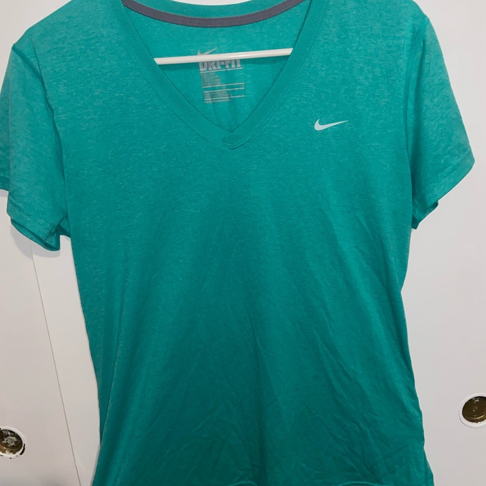 Green Nike Dri-Fit V-neck T-shirt